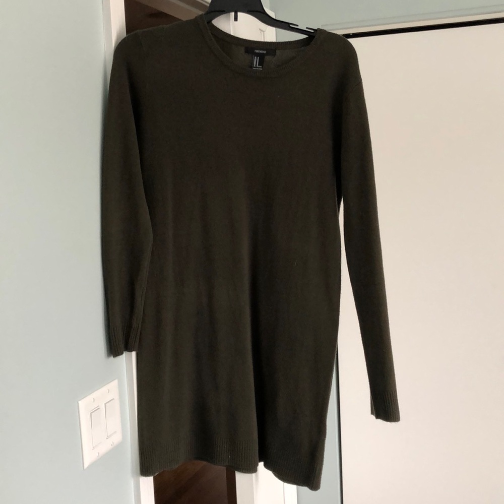 Army green sweater dress